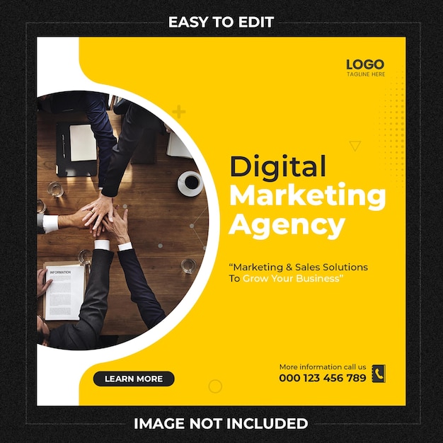 Digital marketing agency instagram post and social media banner template