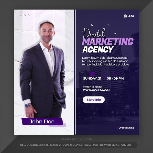 Digital Marketing agency instagram post template