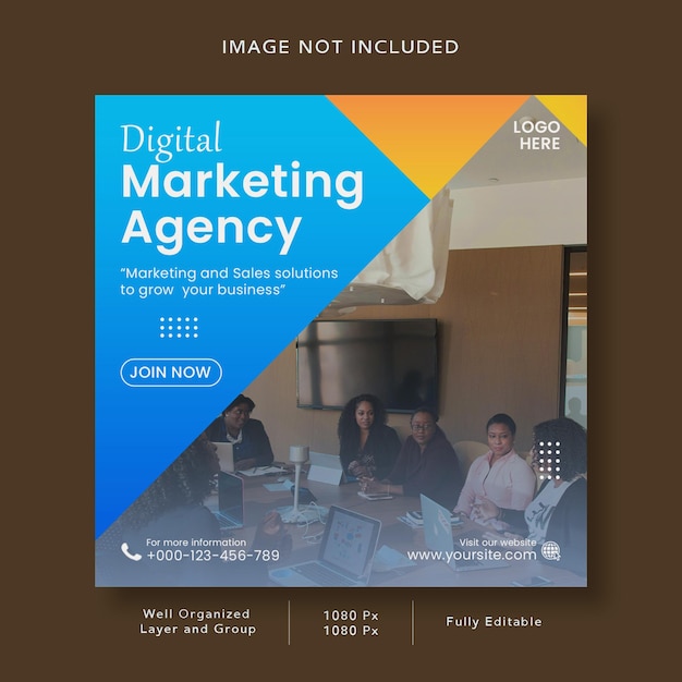 Digital marketing agency instagram or social media post design template