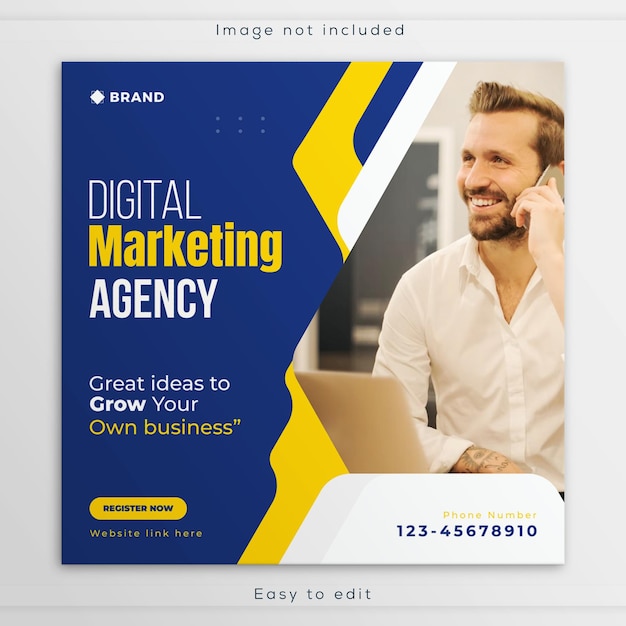 Digital marketing agency live conference social media banner Instagram post template design