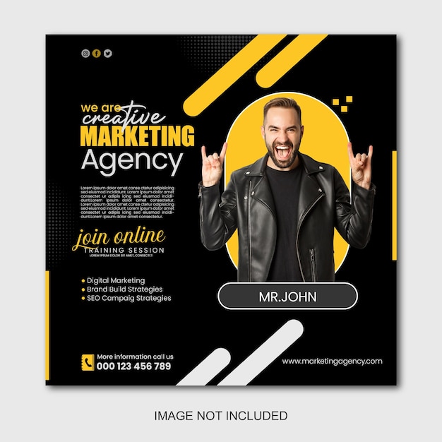 Digital Marketing Agency Live Webinar And Corporate Social Media Post Template