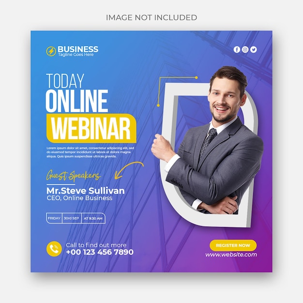 Digital marketing agency and live webinar social media post template