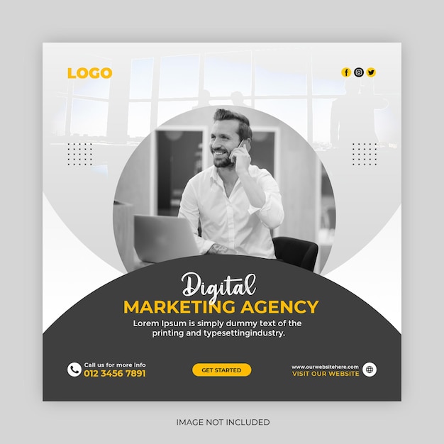 Digital marketing agency media banner template