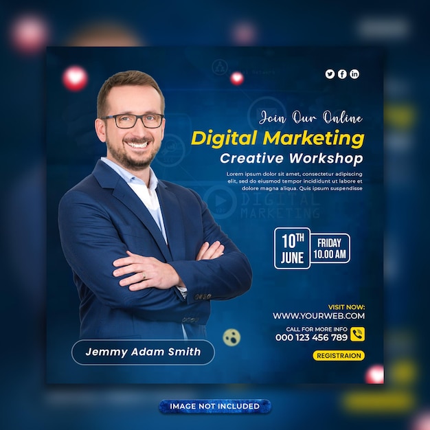 Digital marketing agency online corporate workshop social media post