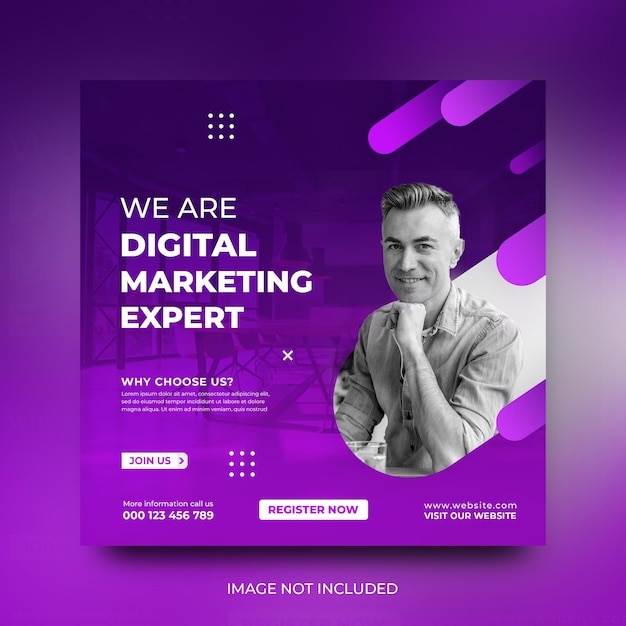 Digital marketing agency promotion social media post template