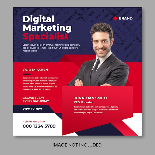 Digital marketing agency social media and instagram post template banner Psd