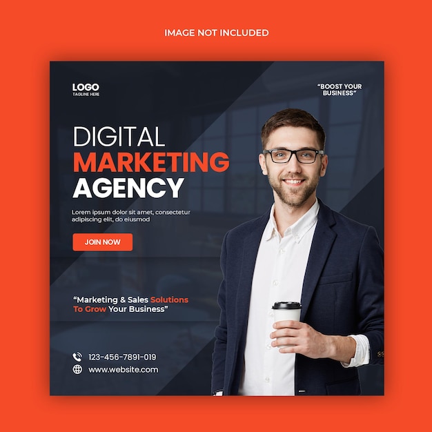 Digital marketing agency social media and instagram post template