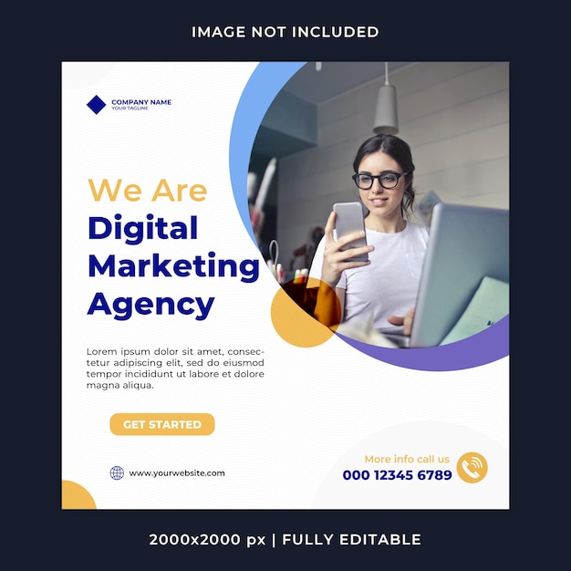 Digital marketing agency and social media post banner template