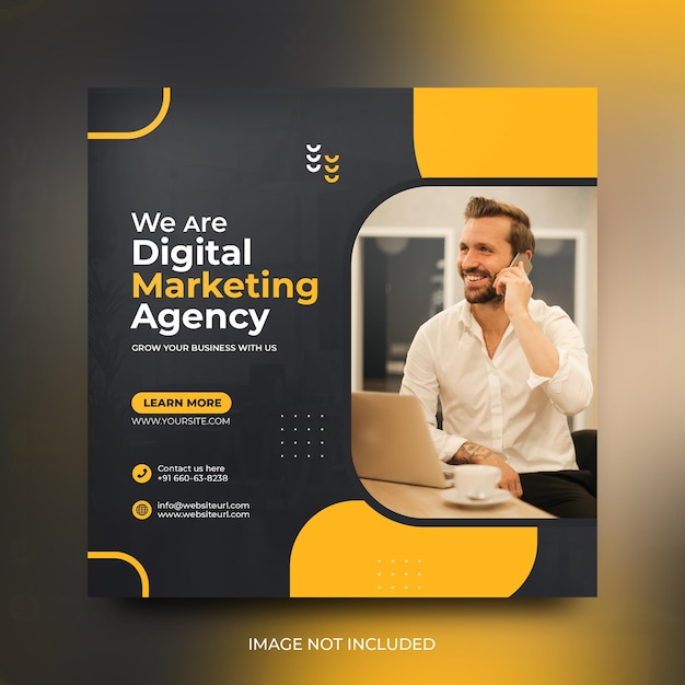 Digital marketing agency social media post design template