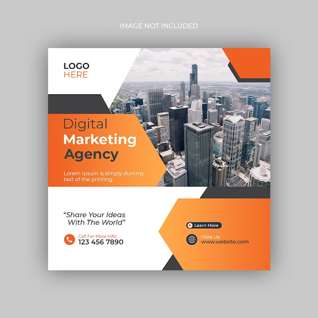 Digital marketing agency social media post instagram post and web banner template