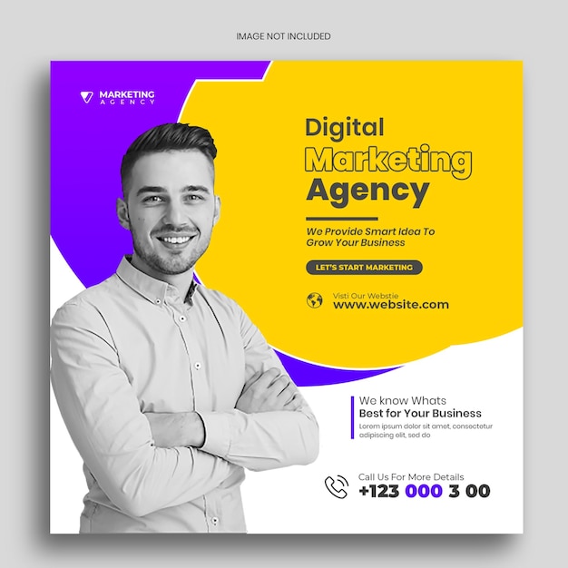 Digital marketing agency social media post or promotional banner