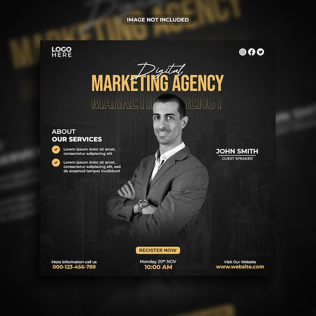 Digital marketing agency social media post template