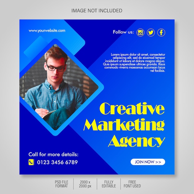 Digital marketing agency social media post template