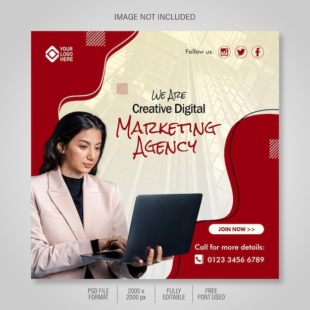 Digital marketing agency social media post template