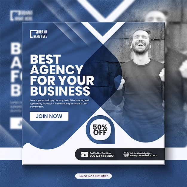 Digital marketing agency social media post and web banner template