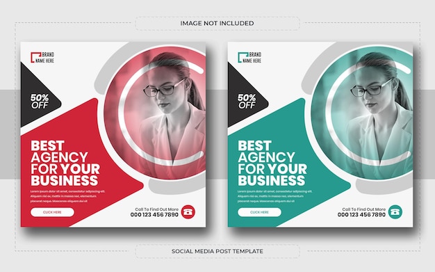 Digital marketing agency social media post and web banner template