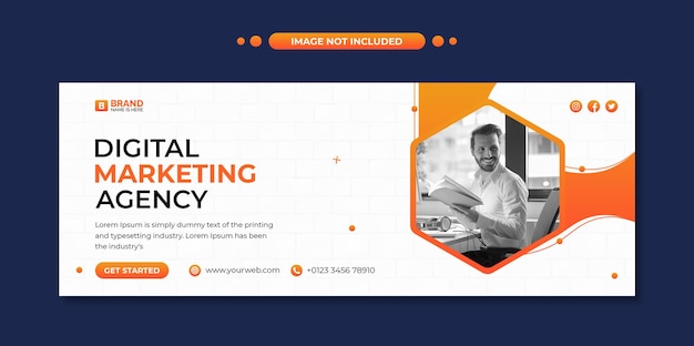 Digital marketing agency social media post and web banner template