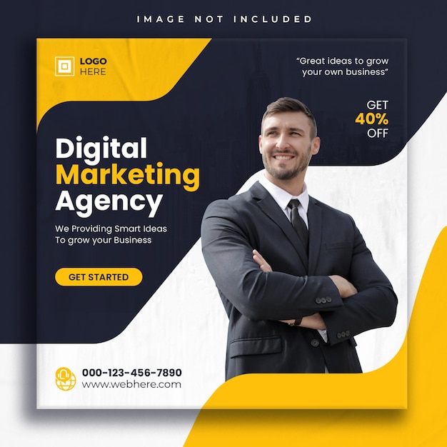 Digital marketing agency social media post and web banner template