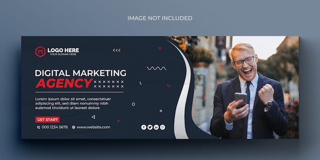 Digital marketing agency social media web banner flyer and facebook cover photo design template