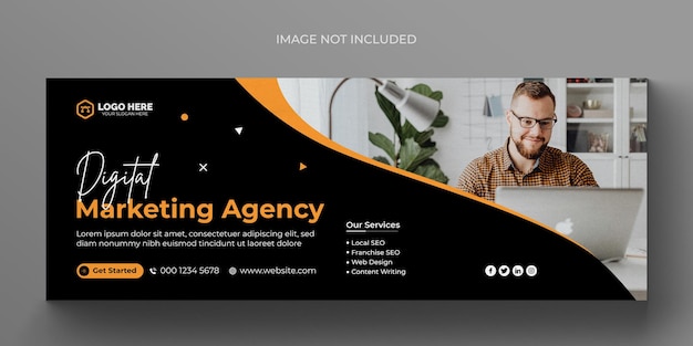 Digital marketing agency social media web banner flyer and facebook cover photo design template