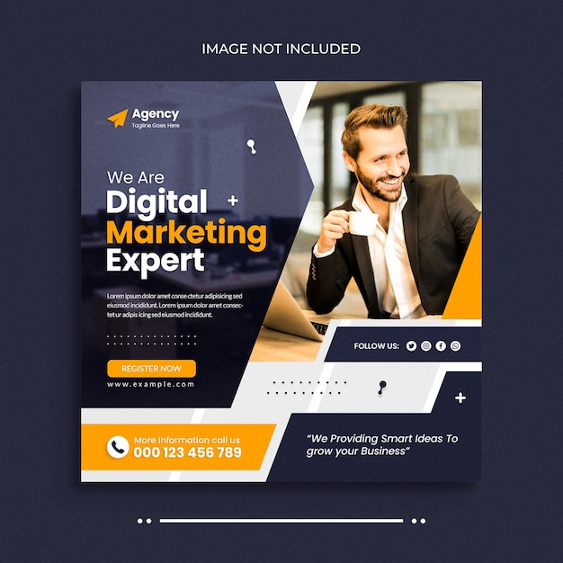 Digital marketing agency social media web banner and Instagram banner post template