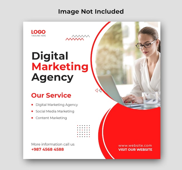 Digital marketing agency webinar and corporate social media post PSD