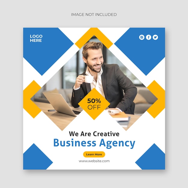 Digital marketing business agency social media post and web banner template