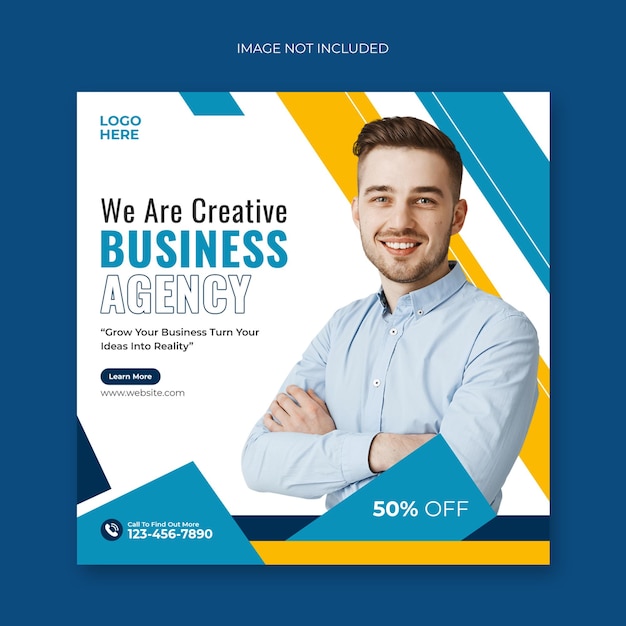 Digital marketing business agency social media post and web banner template