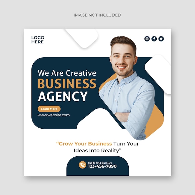 Digital marketing business agency social media post and web banner template