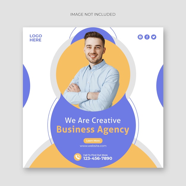 Digital marketing business agency social media post and web banner template