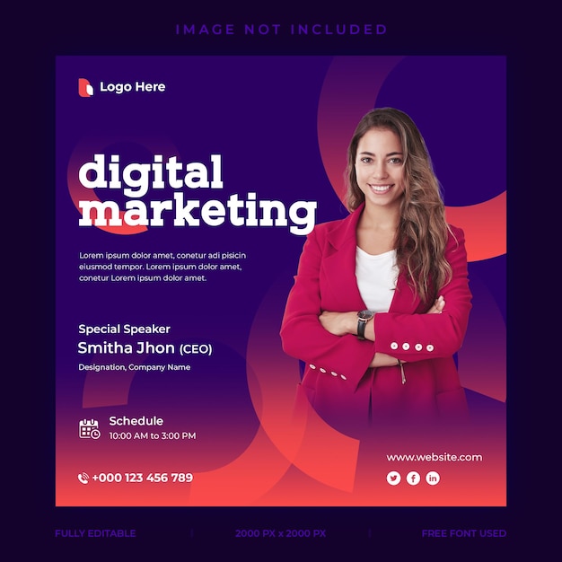 Digital marketing or Business conference social media post template