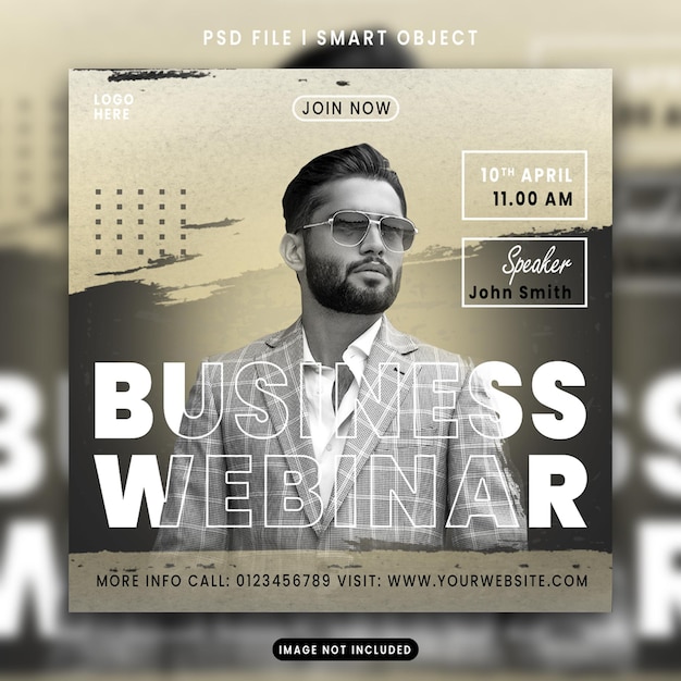 Digital marketing business webinar corporate social media post template