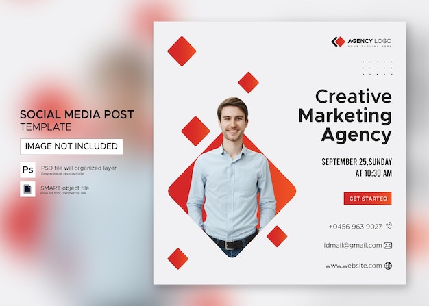 Digital marketing business Webinar social media post Premium PSD