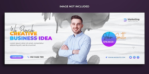 Digital marketing corporate facebook cover timeline web banner and social media cover template