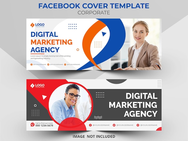 Digital marketing corporate social media Facebook cover Design template