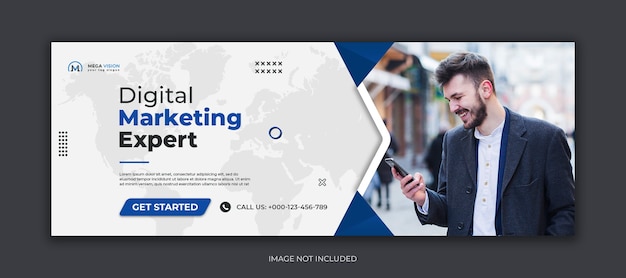 Digital marketing corporate social media Facebook cover template