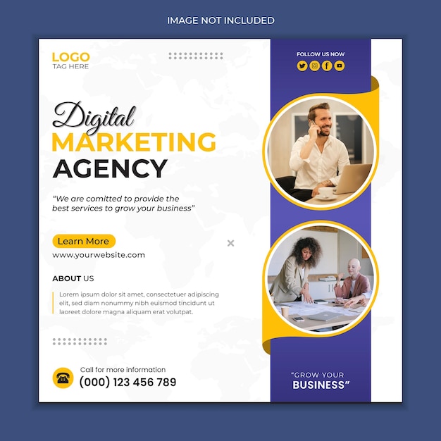 Digital marketing corporate social media post ad and web banner template