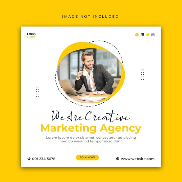 Digital marketing and corporate social media post template