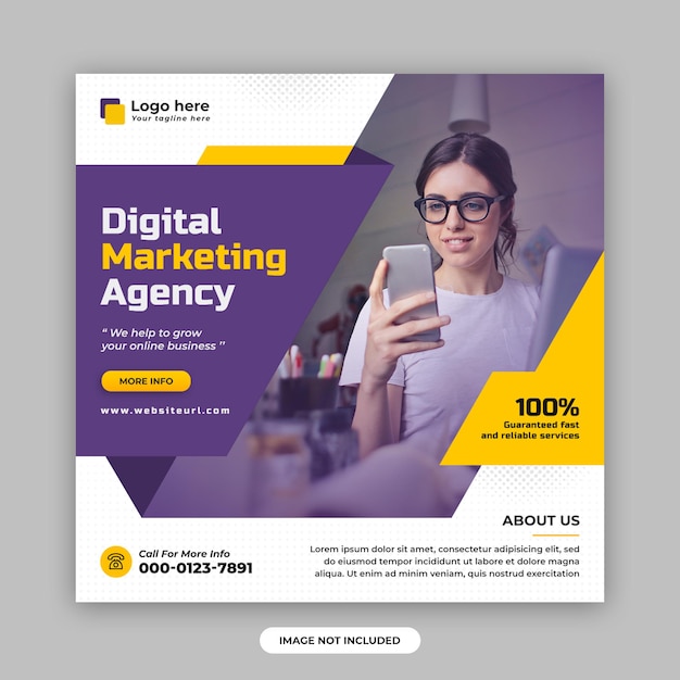 Digital marketing and corporate social media post and web banner design template