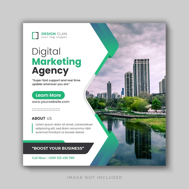 Digital marketing corporate social media post web banner template