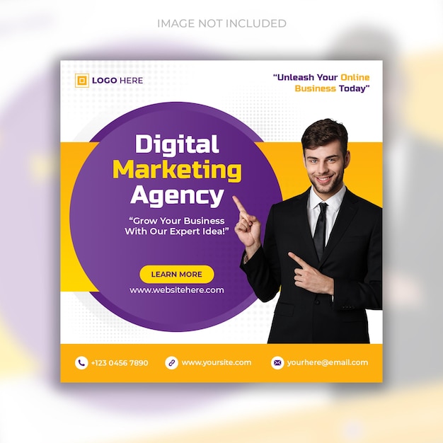 Digital marketing and corporate social media post and web banner template