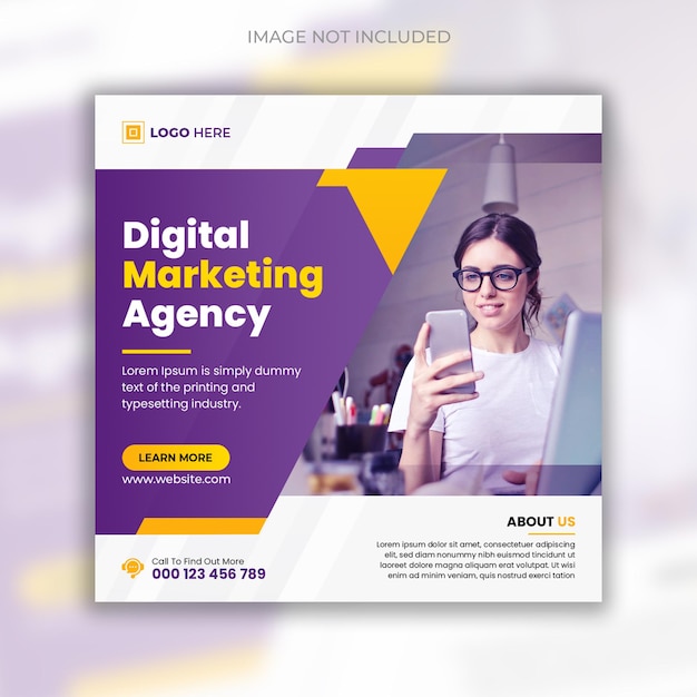 Digital marketing and corporate social media post and web banner template