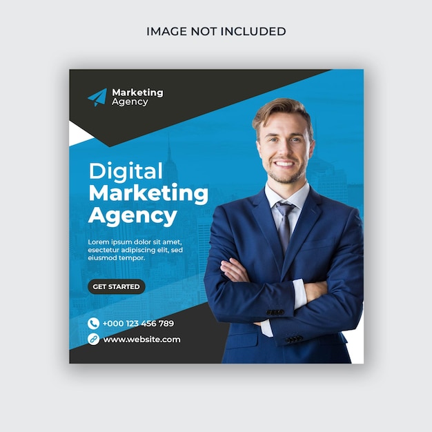 Digital marketing corporate social media post and web banner template 