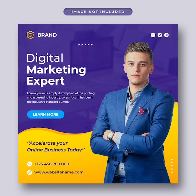 Digital marketing and creative business agency instagram banner or social media post template