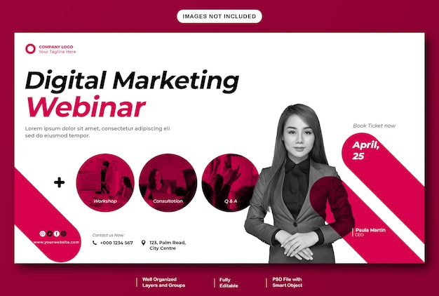 PSD digital marketing digital marketing webinar social media post template premium psd