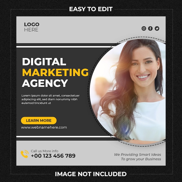 Digital Marketing Expert and Corporate Social Media Post Template