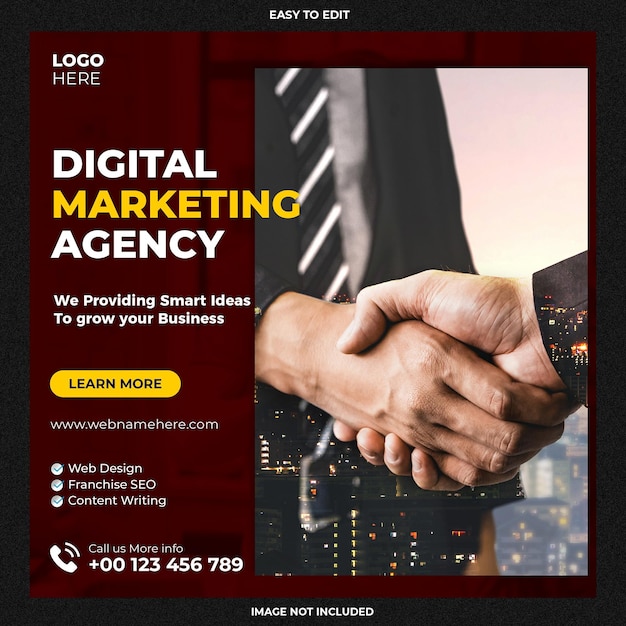 Digital Marketing Expert and Corporate Social Media Post Template