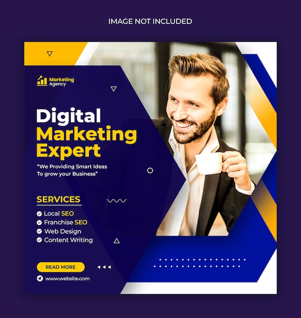 Digital marketing expert Instagram post web banner or social media banner template