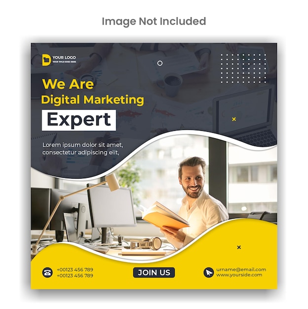 Digital marketing expert social media post template design