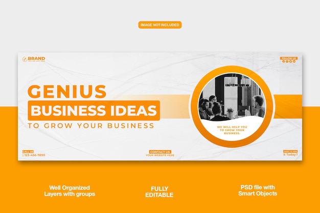 PSD digital marketing facebook cover banner or corporate template